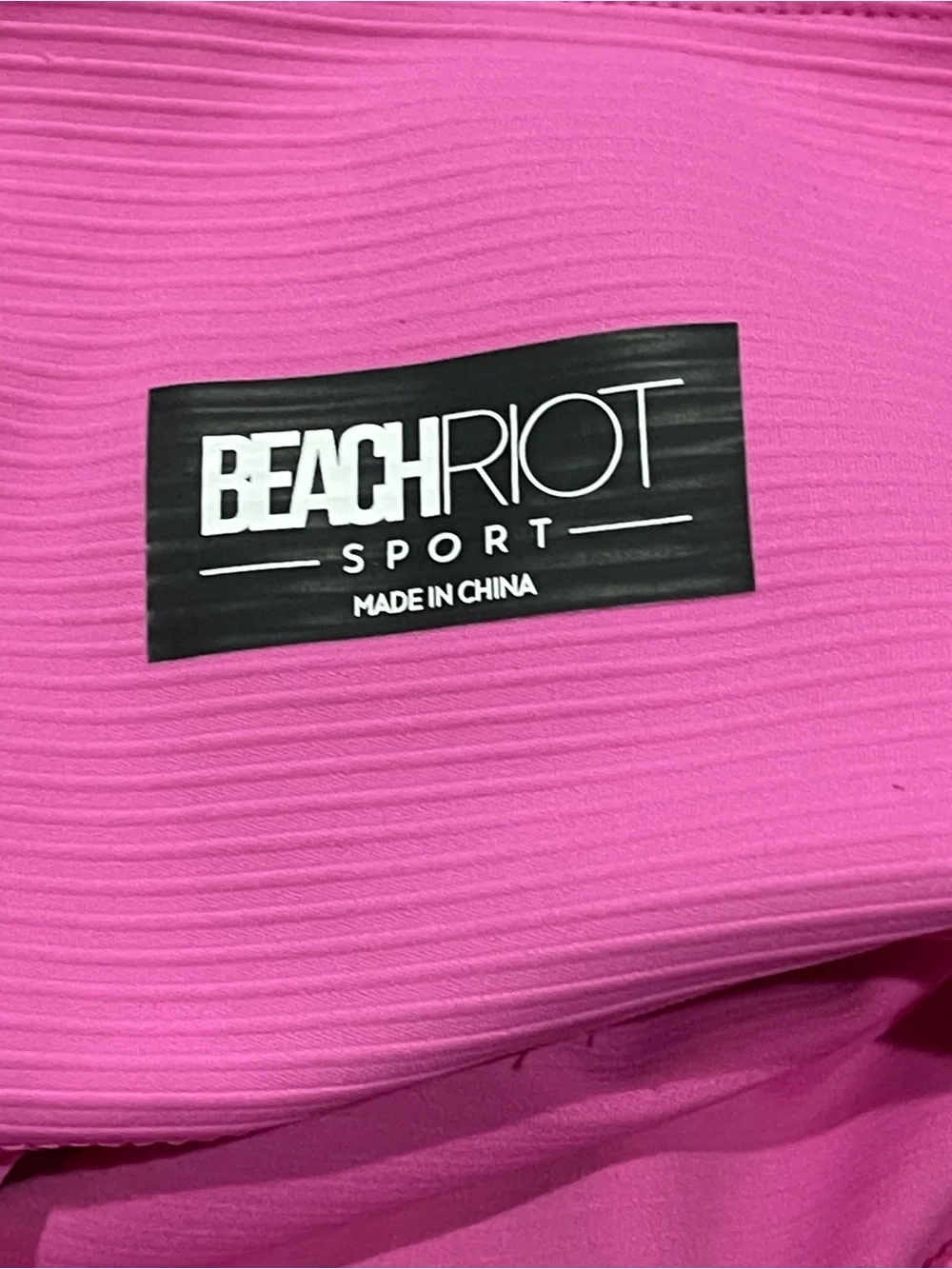 BEACH RIOT WOMEN BIKE SHORTS PINK TEXTURED Large NEW